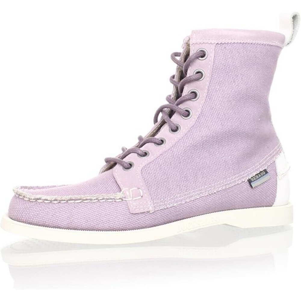 Sebago Dockside Womens 8M Lighthouse Canvas Dark Orchid Lace Boot Purple‎